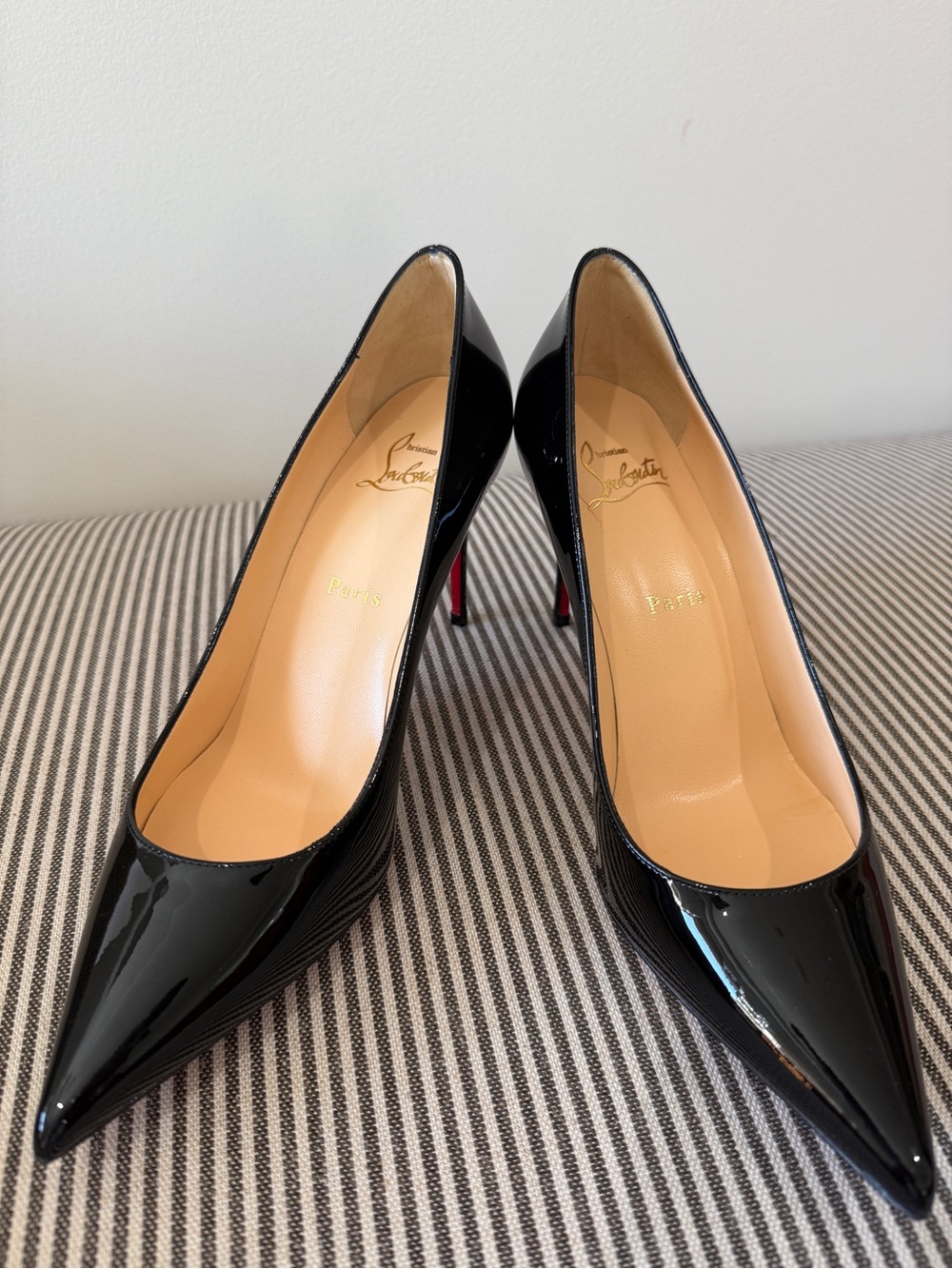 Christian Louboutin Kate 85 Black Patent Pumps Never Worn